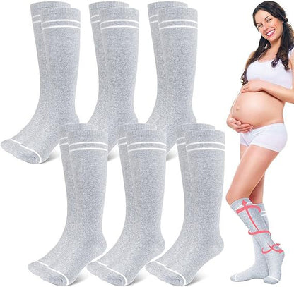 Sports Compression Socks Mid Calf Cotton Blend